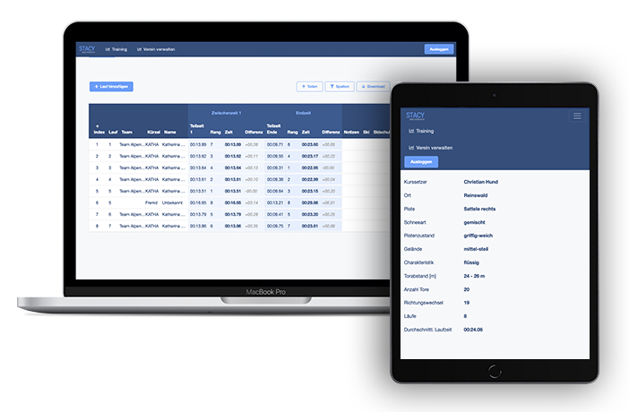 STACY Race Statistics Software zur Analyse der Alpenhunde Trainingsdaten