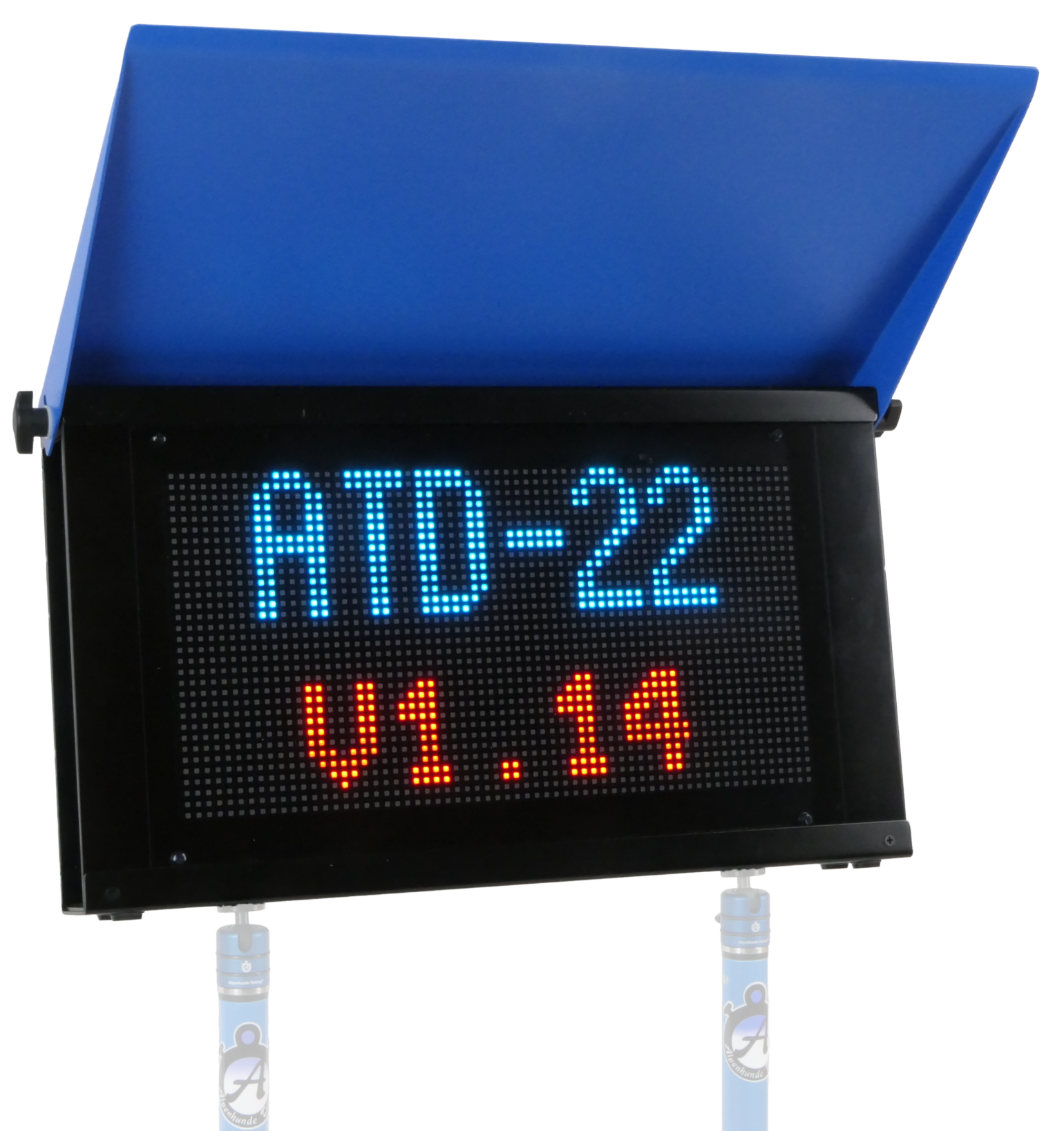 Alpenhunde LED-Anzeigetafel für laufende und gestoppte Zeiten am Hang
